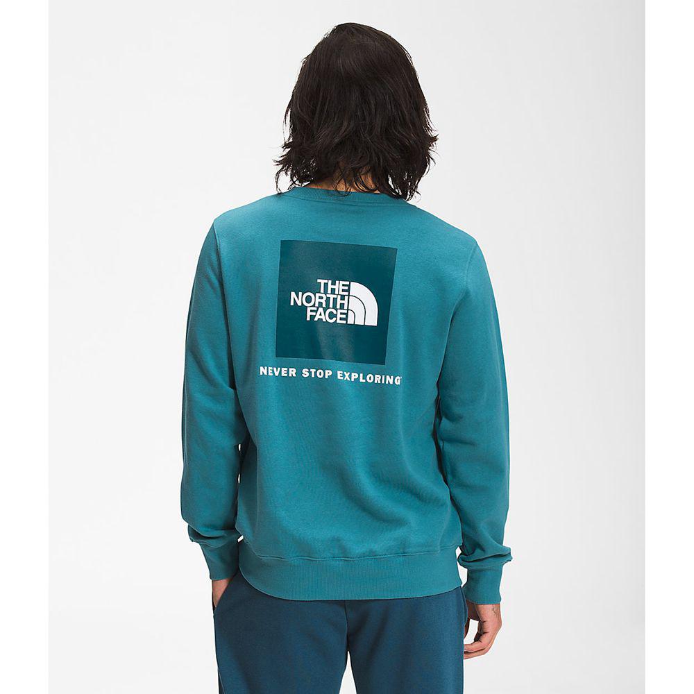The North Face Box Nse Crew Ανδρικα Φούτερ - Μπλε (QNAG71398)